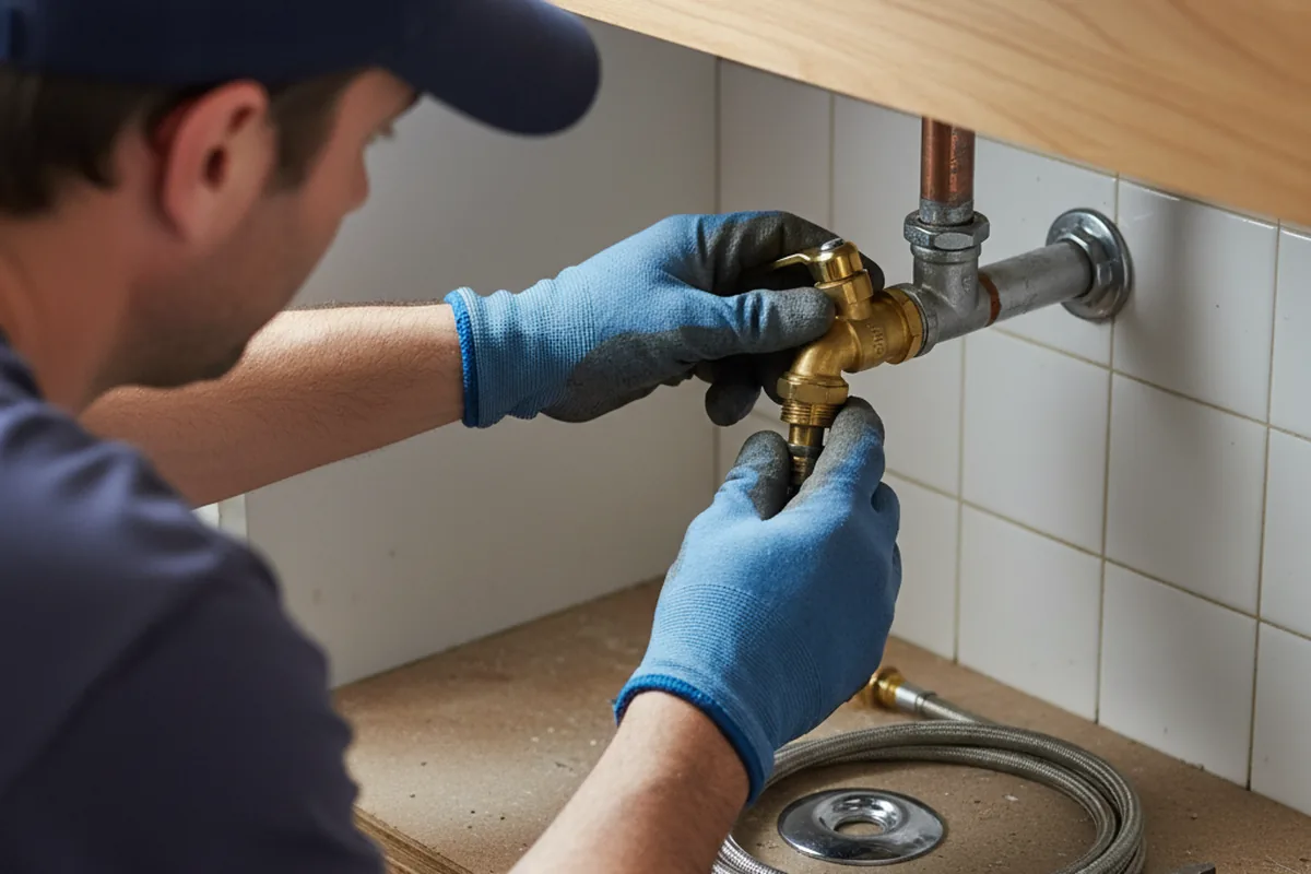 Shutoff valve and fitting work during Faucet and Fixture Repair in West Middlesex